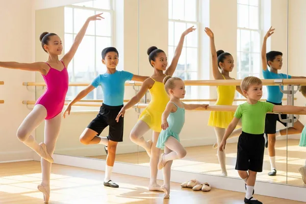 Children enjoying ballet class with professional instruction in San Diego